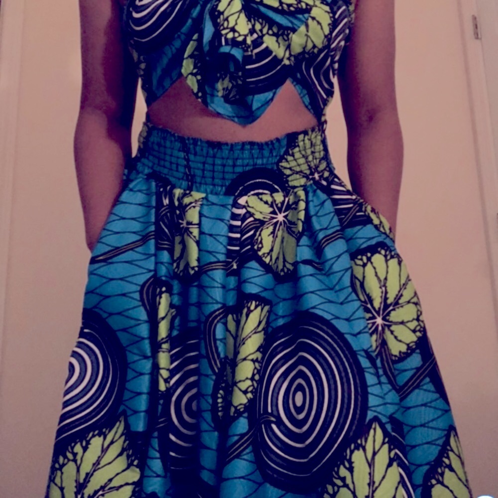 Crop top Scarf & Maxi Skirt Set (African print/ Ankara) - Picture 1 of 11